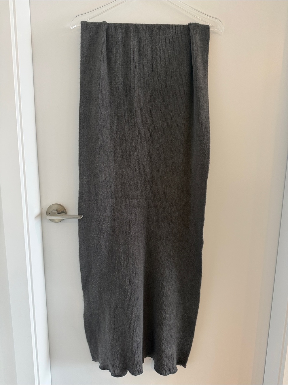 Cozy Long Soft Thick Classic Charcoal Knit Scarf